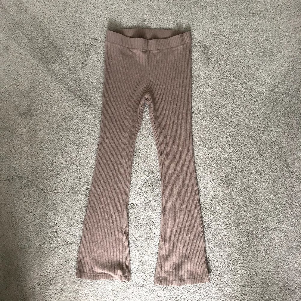 Flare Leg Ribbed Pants Size M